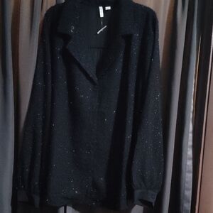 Cato Black Textured Blouse